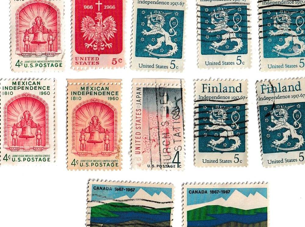 Collection of Assorted Vintage United States Commemorative Postage Stamps